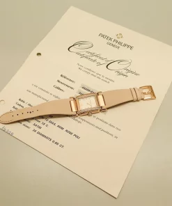 Alternative view of Patek Philippe Twenty~4 4920R-010 Quartz 25mm Unisex Replica Watch - Silver Dial, Rose Gold Case