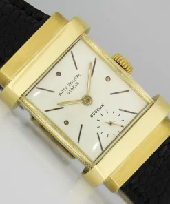 Patek Philippe Vintage 1450 Manual winding 25mm Male Replica Watch - Silver Dial, Yellow Gold Case