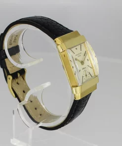 Alternative view of Patek Philippe Vintage 1450 Manual winding 25mm Male Replica Watch - Silver Dial, Yellow Gold Case