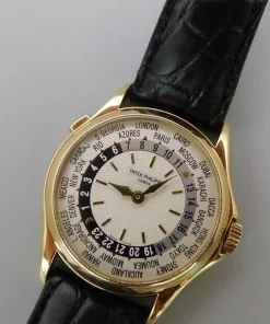 Patek Philippe World Time 5110 Manual winding 37mm Unisex Replica Watch - Silver Dial, Yellow Gold CaseMM