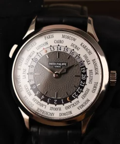 Patek Philippe World Time 5230G-014 Automatic 39mm Unisex Replica Watch - Grey Dial, White Gold Case