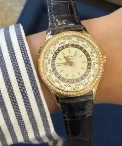 Patek Philippe World Time 7130R-013 Automatic 36mm Female Replica Watch - White Dial, Rose Gold Case