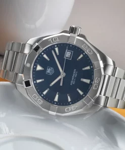 Alternative view of TAG Heuer Aquaracer 300M WAY1112 Quartz 41mm Unisex Replica Watch - Blue Dial, Steel Case