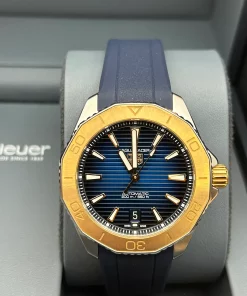 Alternative view of TAG Heuer Aquaracer WBP2150.FT6210 Automatic 40mm Unisex Replica Watch - Blue Dial, Gold/Steel Case