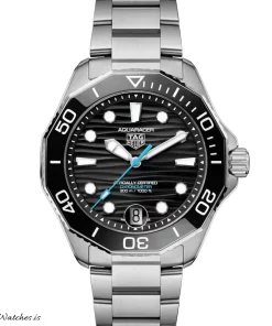 Alternative view of TAG Heuer Aquaracer WBP5110.BA0013 Automatic 42mm Unisex Replica Watch - Black Dial, Steel Case