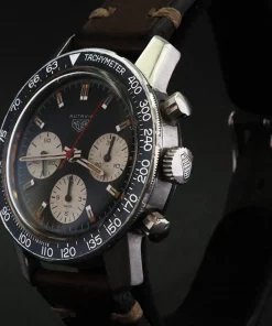 Alternative view of TAG Heuer Autavia 2446 Manual winding 40mm Unisex Replica Watch - Black Dial, Steel Case