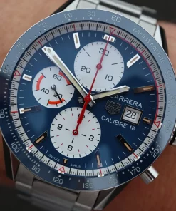 TAG Heuer Carrera Calibre 16 CV201AR.BA0715 Automatic 41mm Unisex Replica Watch - Blue Dial, Steel Case