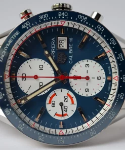 Alternative view of TAG Heuer Carrera Calibre 16 CV201AR.BA0715 Automatic 41mm Unisex Replica Watch - Blue Dial, Steel Case