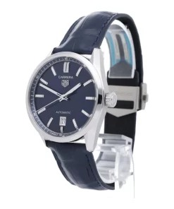 Alternative view of TAG Heuer Carrera Calibre 5 WBN2112.FC6504 Automatic 39mm Unisex Replica Watch - Blue Dial, Steel Case