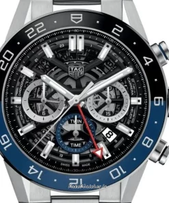 TAG Heuer Carrera CBG2A1Z.BA0658 Automatic 45mm Unisex Replica Watch - Black Dial, Steel Case