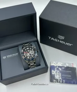 Alternative view of TAG Heuer Carrera CBG2A1Z.BA0658 Automatic 45mm Unisex Replica Watch - Black Dial, Steel Case