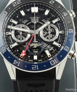 TAG Heuer Carrera CBG2A1Z.FT6157 Automatic 45mm Male Replica Watch - Black Dial, Steel Case