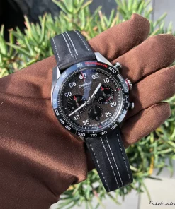 Alternative view of TAG Heuer Carrera Porsche Chronograph Special Edition CBN2A1F.FC6492 Automatic 44mm Unisex Replica Watch - Black Dial, Steel Case