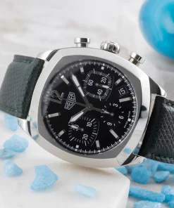 Alternative view of TAG Heuer Monza CR2110 Automatic 38mm Unisex Replica Watch - Black Dial, Steel Case