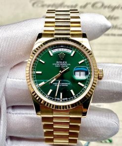 Replica Rolex Day-Date 118238 36mm Yellow Gold-tone with Green Dial – Automatic Movement