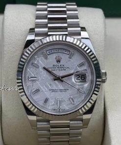 Rolex Day-Date 40 228239 Meteorite Dial 41mm White Gold Ice Blue Replica Watch