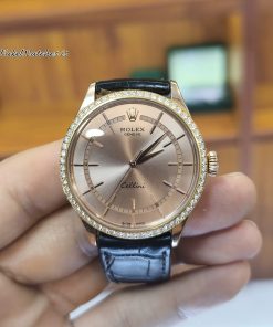 Rolex Cellini 50705RBR Rose Gold Diamond Bezel Automatic Men’s Watch 39mm
