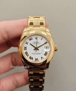 Rolex Datejust 81208 Yellow Gold 36mm White Roman Dial Replica Watch