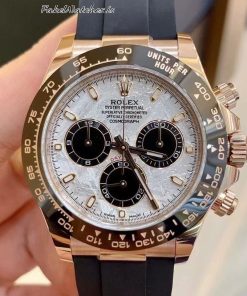 Rolex Daytona 116515LN 0055 Meteorite Dial Replica Watch Everose Gold Ceramic Bezel Oysterflex 40mm
