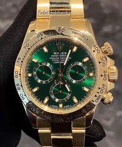 Rolex Daytona 116508 Green Dial Replica Watch 18K Yellow Gold Case Automatic 4130 Chronograph