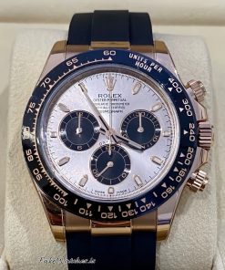 Replica Rolex Daytona 116515LN 0059 40mm Everose Gold Black Ceramic Bezel Oysterflex 4130 Chronograph