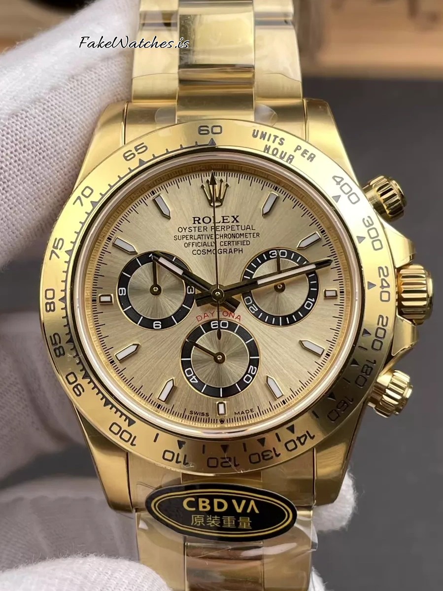 Rolex Daytona 126508 Replica Watch 40mm Yellow Gold Golden Dial Black Counters 4131 Weighted - Image 2