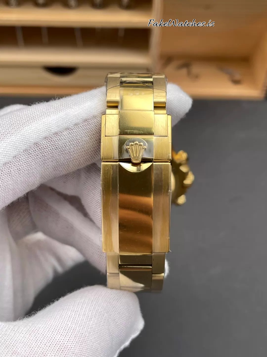 Rolex Daytona 126508 Replica Watch 40mm Yellow Gold Golden Dial Black Counters 4131 Weighted - Image 6