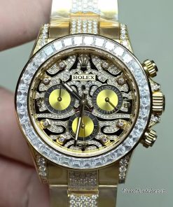 Rolex Daytona 116598TBR Eye of the Tiger Replica Watch 18K Yellow Gold Diamond Bezel Tiger Dial 4130