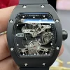 Richard Mille RM 027 Black Ceramic Tourbillon Skeleton Dial Sapphire Crystal Swiss Replica Rubber Strap Watch