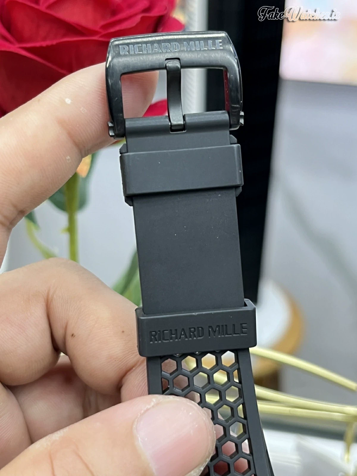 Richard Mille RM 027 Black Ceramic Tourbillon Skeleton Dial Sapphire Crystal Swiss Replica Rubber Strap Watch - Image 5