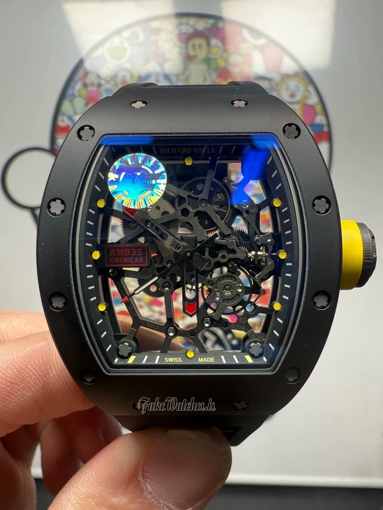 Richard Mille RM035 Americas Swiss Replica Watch Black TZP-N Ceramic Skeleton Dial with RMUL1 Manual Movement
