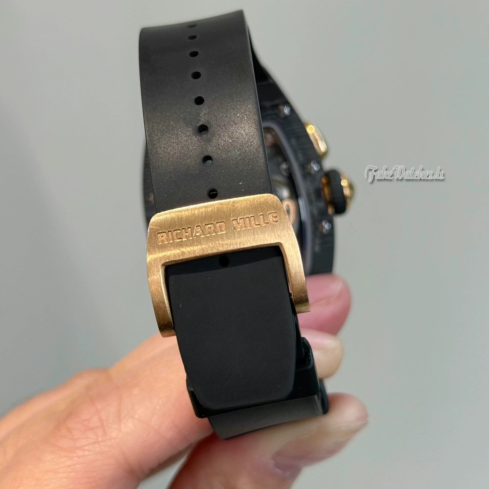 Richard Mille RM037 Swiss Replica Ladies Skeleton Full Diamond Black Ceramic Rose Gold Watch - Image 6