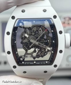 ZF RM055 Bubba Watson White Ceramic Super Clone Watch with RMUL2 Skeleton Manual Movement