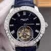Patek Philippe Grand Complications Replica Mens Watch Baguette Diamond Bezel Blue Starry Dial 42mm