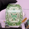 Richard Mille RM07-02 Emerald Crystal Ladies Watch Green Sapphire Transparent Case Diamond Mechanical