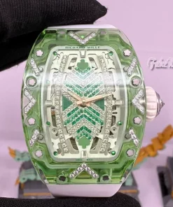 Richard Mille RM07-02 Emerald Crystal Ladies Watch Green Sapphire Transparent Case Diamond Mechanical