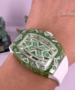 Alternative view of Richard Mille RM07-02 Emerald Crystal Ladies Watch Green Sapphire Transparent Case Diamond Mechanical