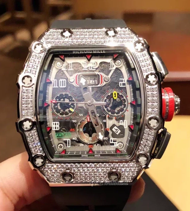 Richard Mille RM11-03 McLaren Full Diamond Automatic Flyback Chronograph Replica Watch