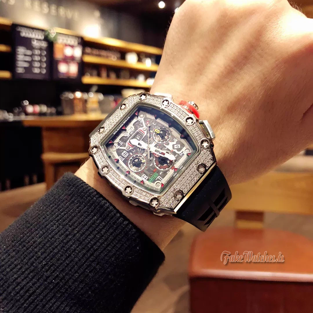 Richard Mille RM11-03 McLaren Full Diamond Automatic Flyback Chronograph Replica Watch - Image 6