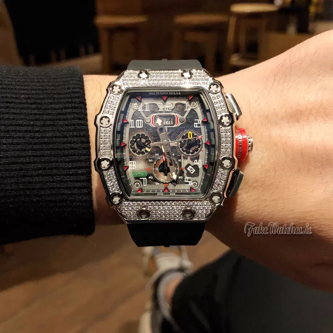 Richard Mille RM11-03 McLaren Full Diamond Automatic Flyback Chronograph Replica Watch - Image 7