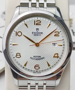 Tudor 1926 41mm Automatic Stainless Steel Watch M91650-0011 White Embossed Dial Gold Markers