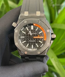 Audemars Piguet Royal Oak Offshore Diver 15707CE Black Ceramic Orange Automatic Mens Watch 42mm