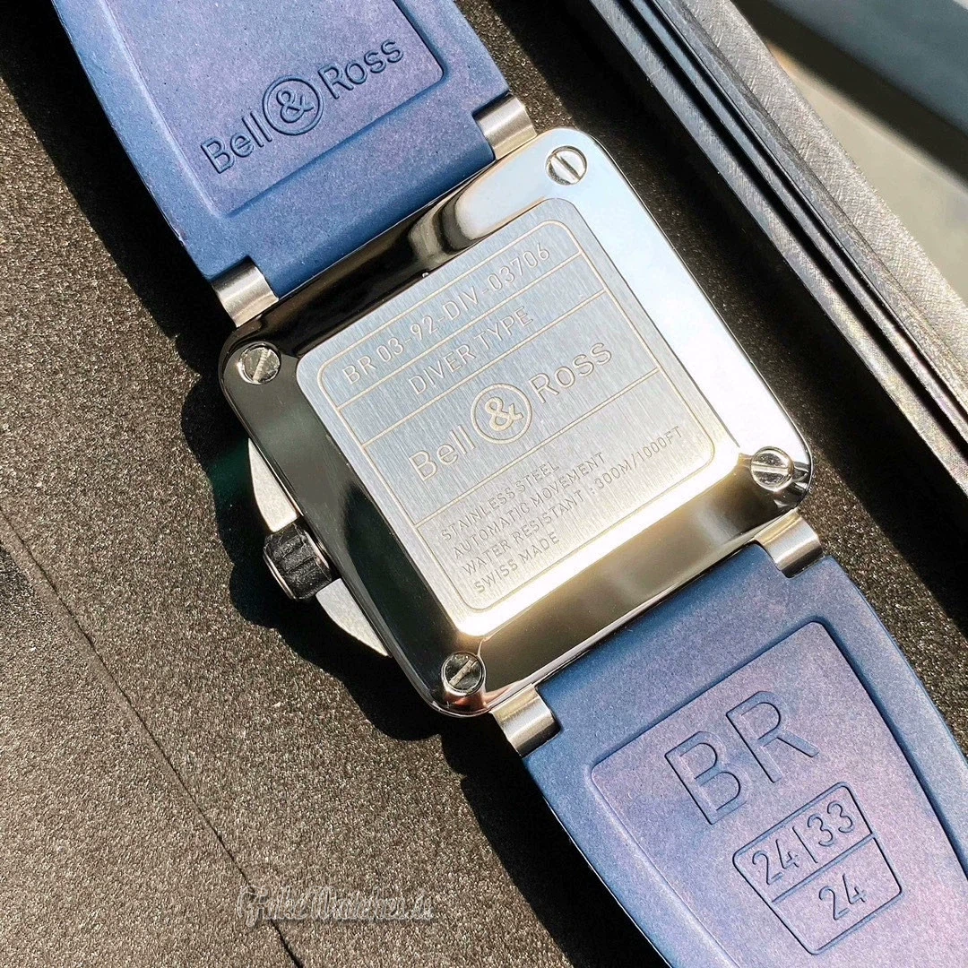 Bell Ross BR 03 92 Diver Automatic Blue Dial Stainless Steel Square Case 42mm Rubber Strap Mens Watch - Image 5