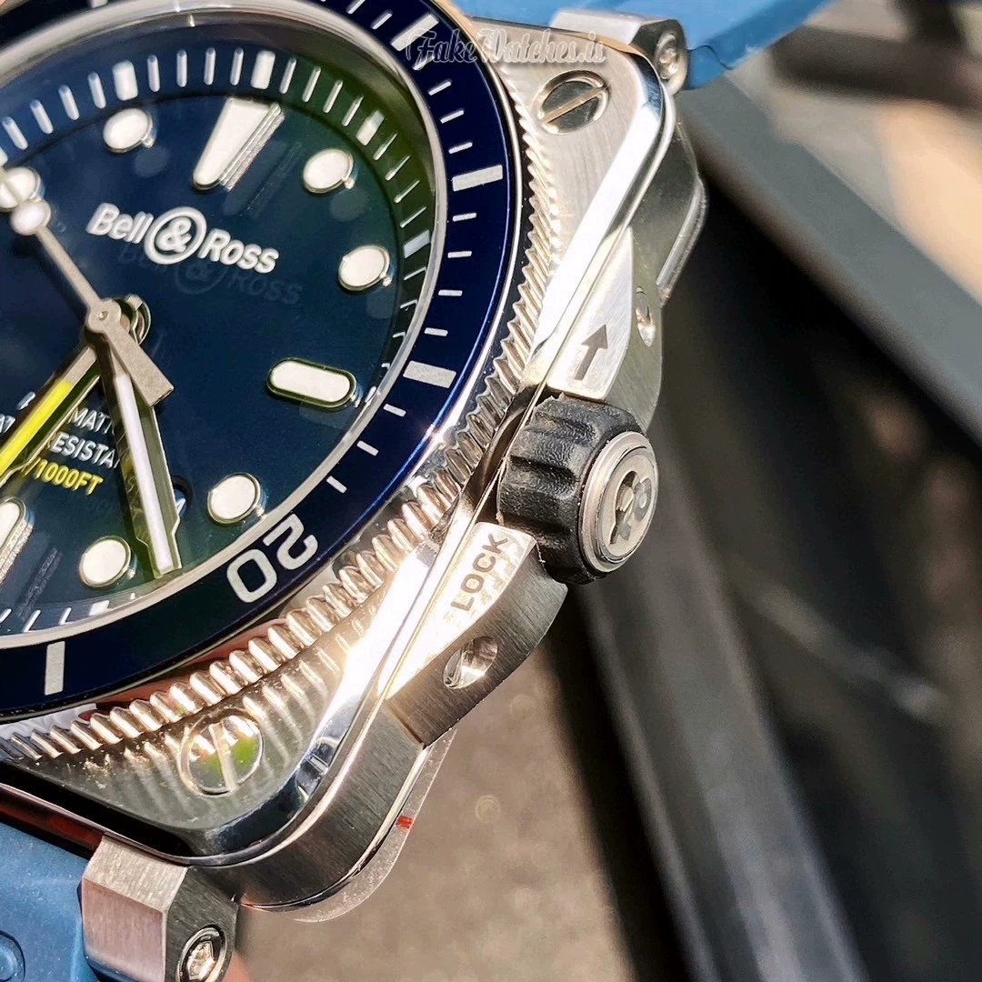 Bell Ross BR 03 92 Diver Automatic Blue Dial Stainless Steel Square Case 42mm Rubber Strap Mens Watch - Image 8
