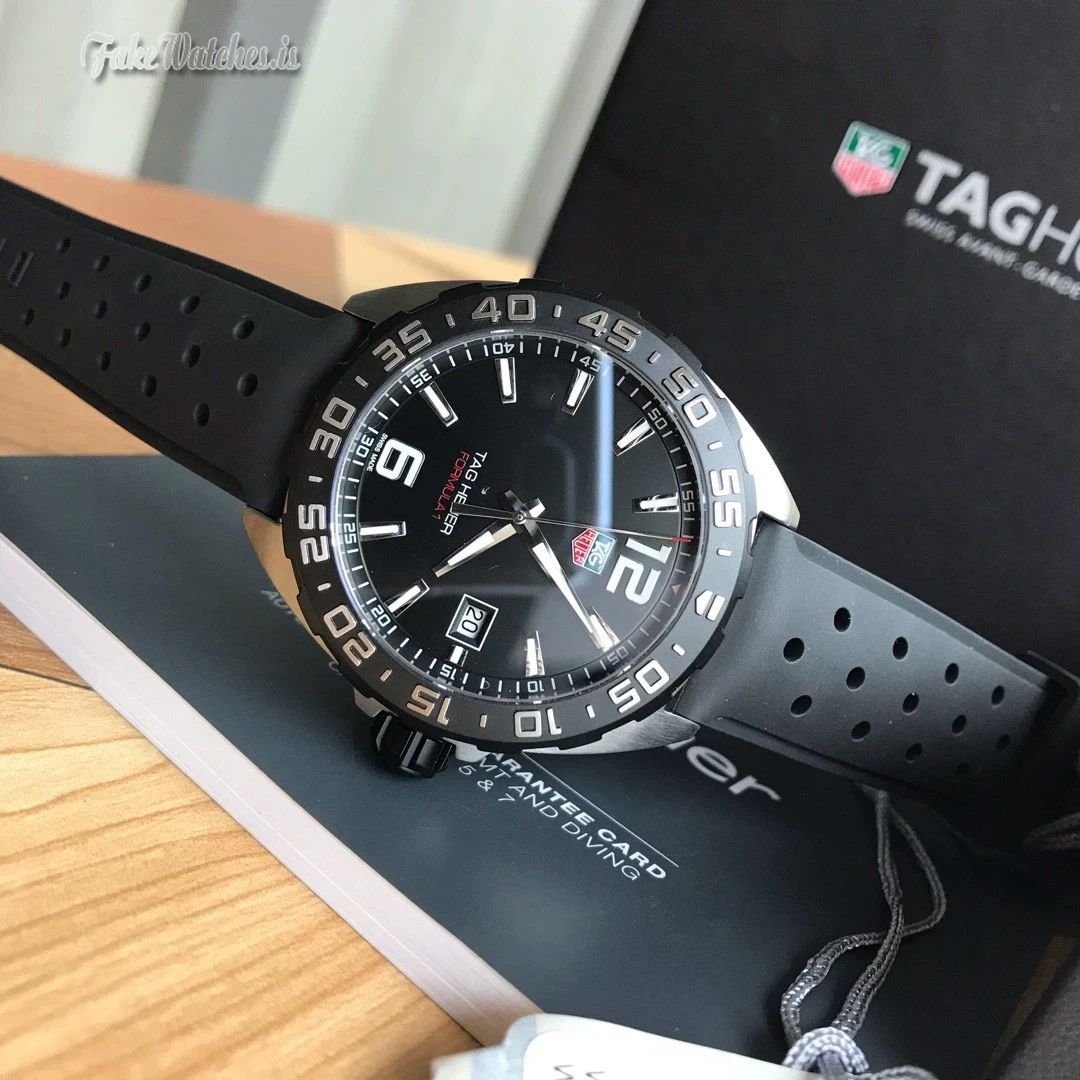TAG Heuer Formula 1 Black Dial Rubber Strap Mens Watch WAZ1110 FT8023 41mm Swiss Quartz - Image 3