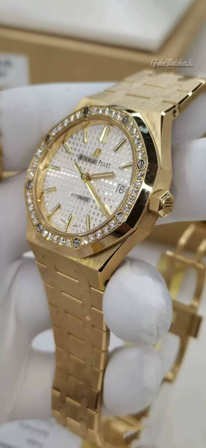 Audemars Piguet Royal Oak 37mm 15451OR Rose Gold Diamond Bezel Silver Dial Automatic Watch 15451OR.OO.1256OR.01 - Image 6