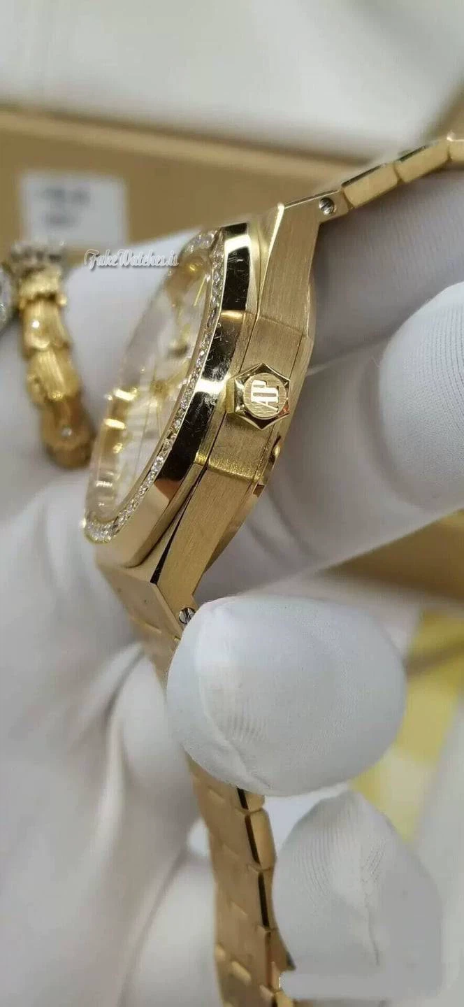 Audemars Piguet Royal Oak 37mm 15451OR Rose Gold Diamond Bezel Silver Dial Automatic Watch 15451OR.OO.1256OR.01 - Image 7