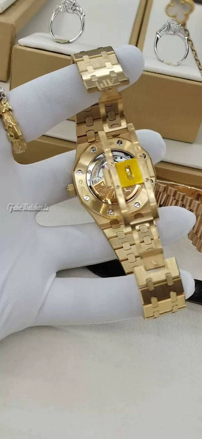 Audemars Piguet Royal Oak 37mm 15451OR Rose Gold Diamond Bezel Silver Dial Automatic Watch 15451OR.OO.1256OR.01 - Image 8