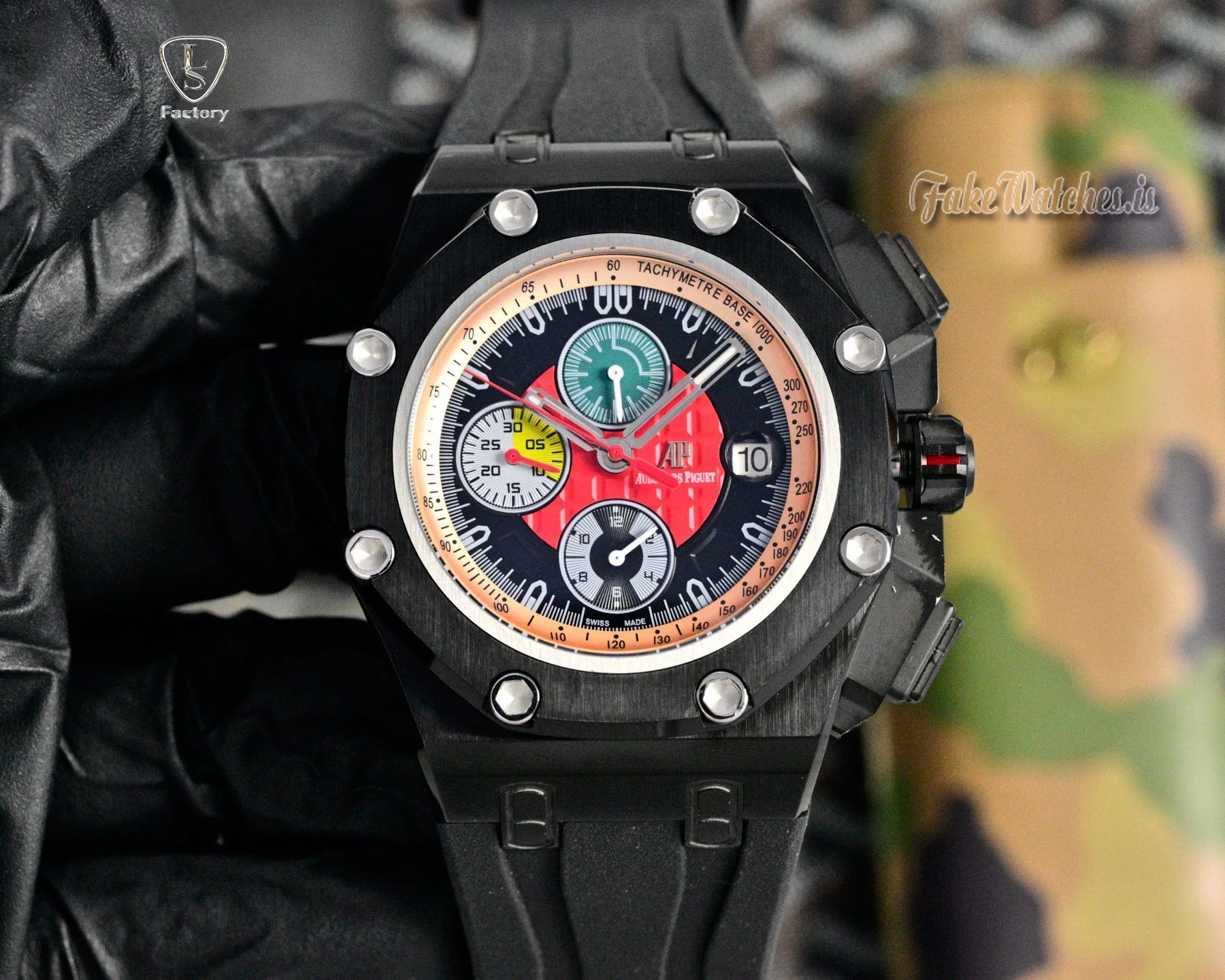 Audemars Piguet Royal Oak Offshore Grand Prix Chronograph 26290IO Black Ceramic Case Red Dial Automatic Mens Watch